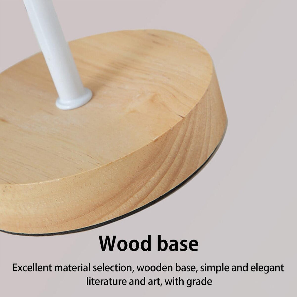 USB Wooden Cylinder Shade Table Lamp