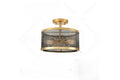 Brass Mesh Semi-flush Ceiling Light