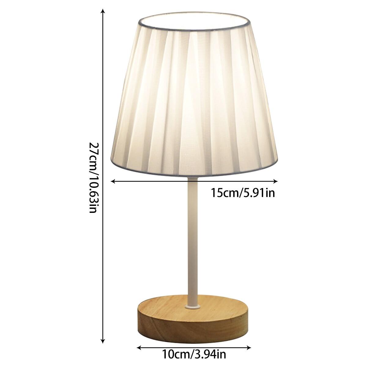 USB Wooden Cylinder Shade Table Lamp