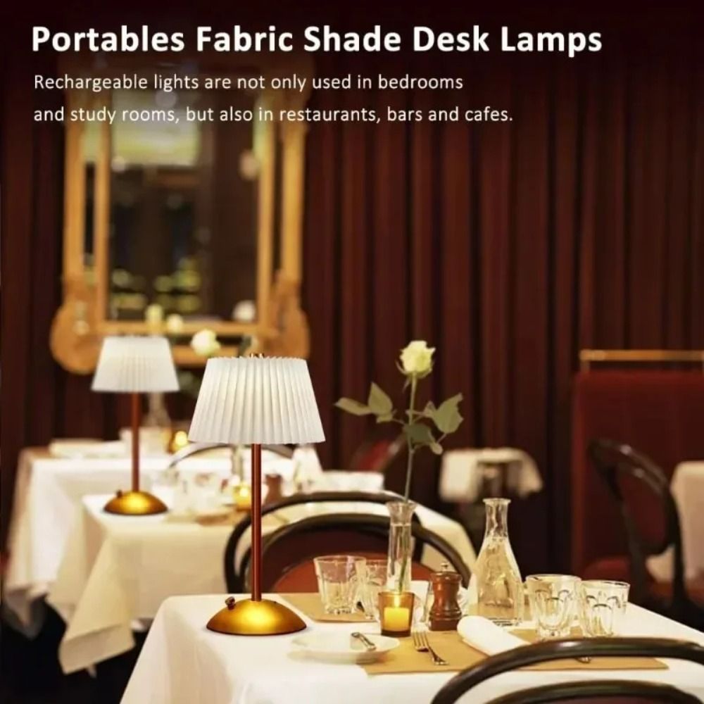 Touch Stepless Dimmable Pleated LED Table Lamp