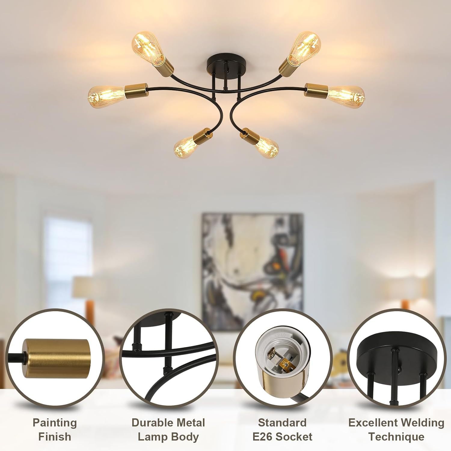 Retro Minimalist Multi Head Ceiling Light