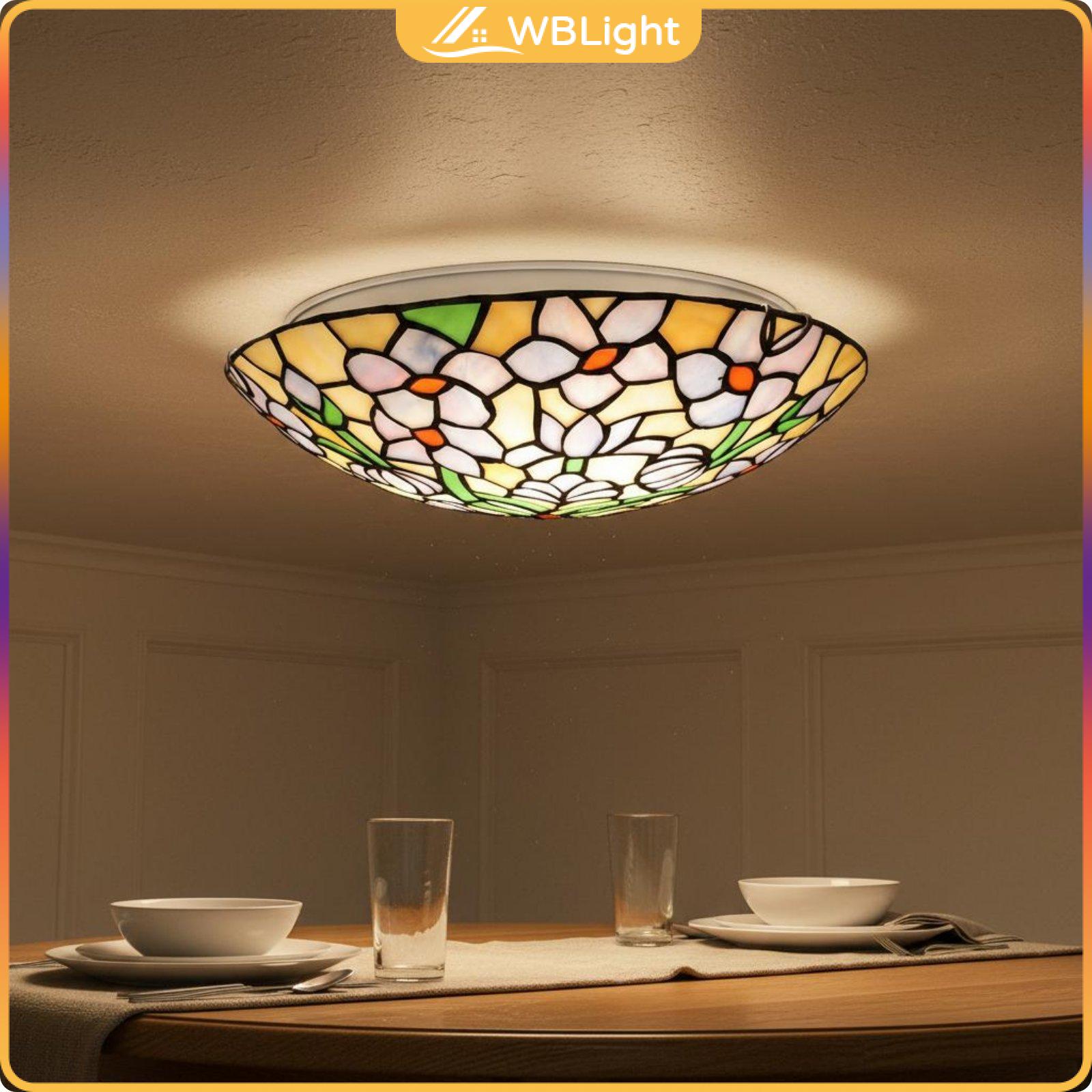 WBLight Retro Stained Glass Ceiling Light