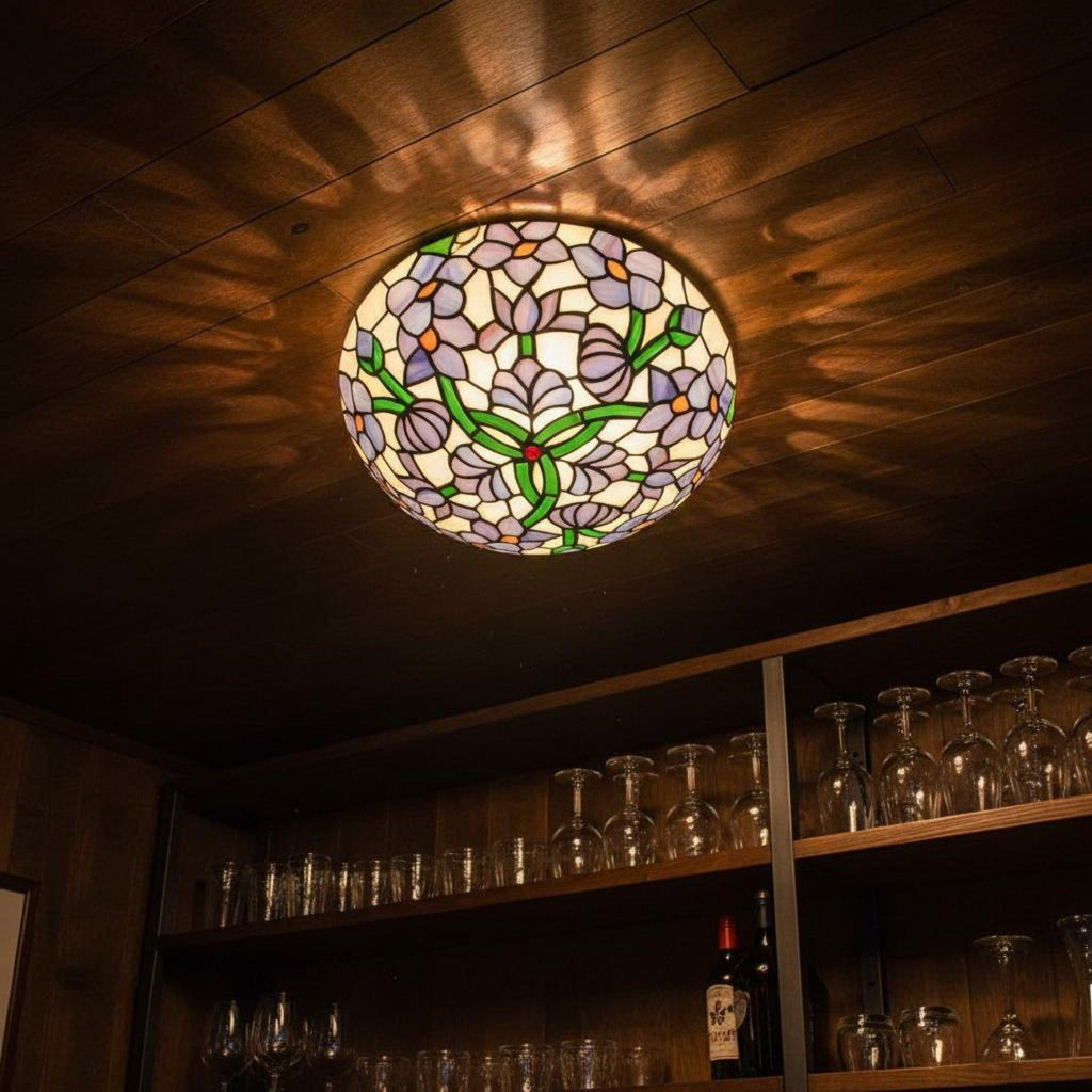 WBLight Retro Stained Glass Ceiling Light