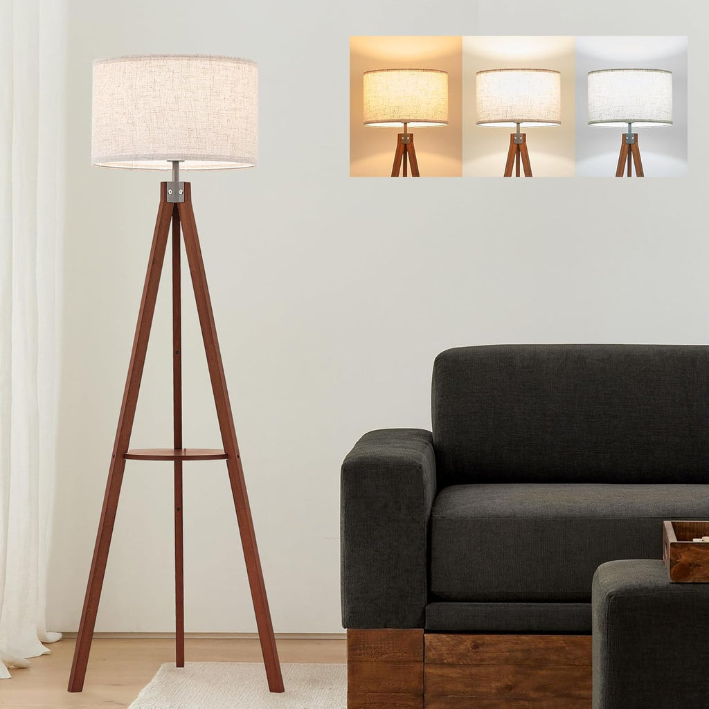 Nordic Wood Tripod Floor Lamp