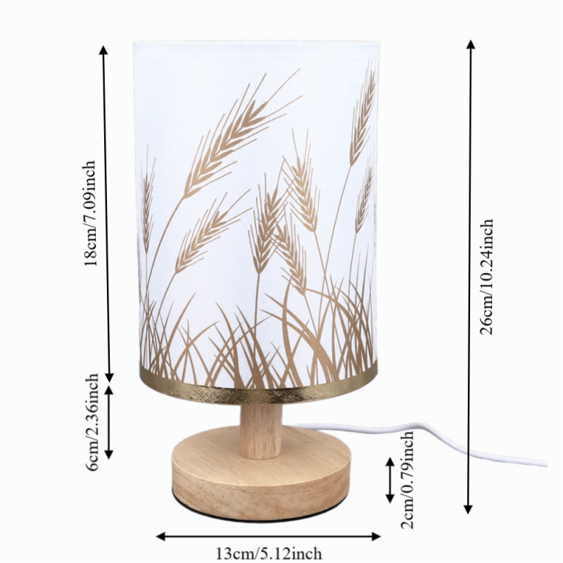 Dimmable Wood Base USB LED Table Lamp