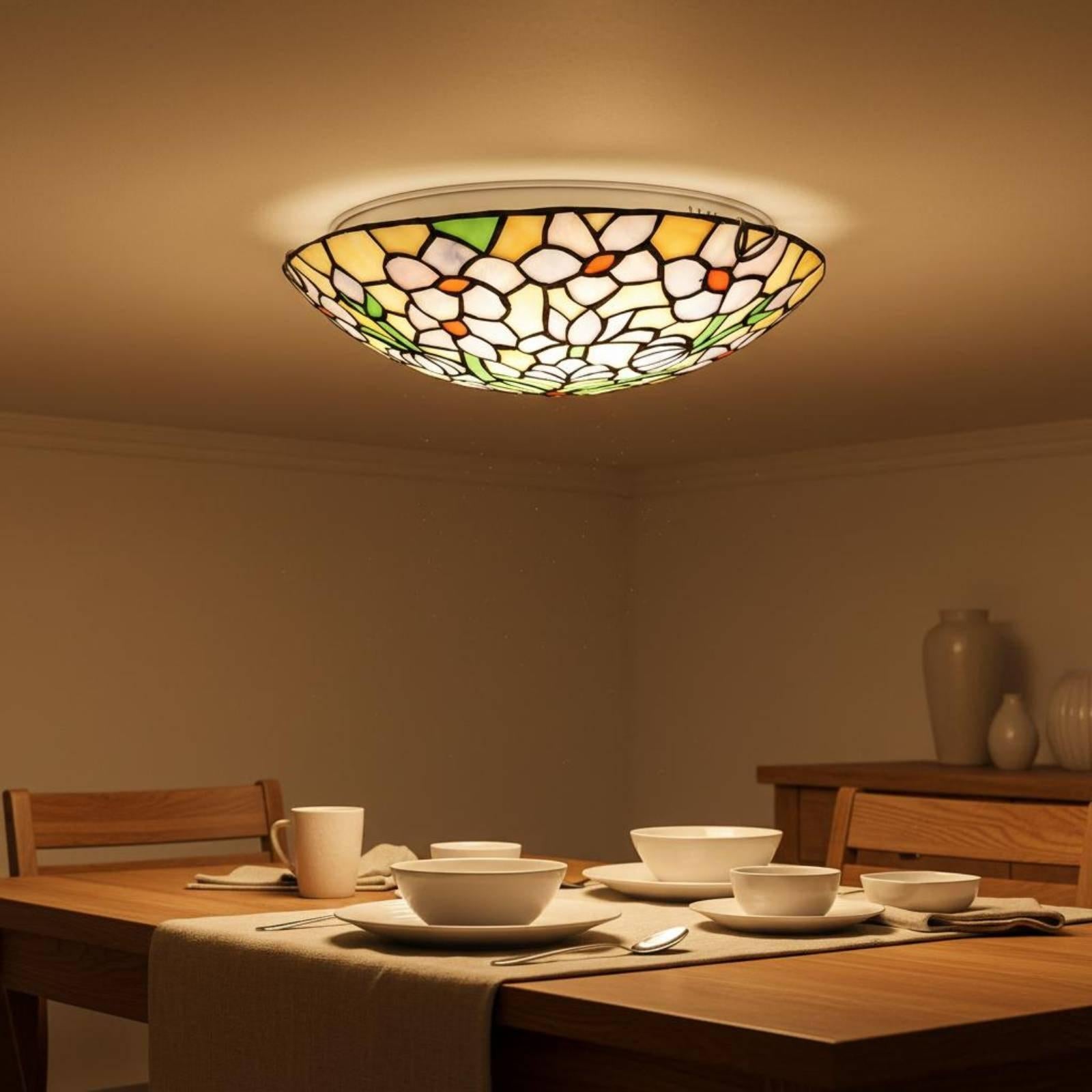 WBLight Retro Stained Glass Ceiling Light