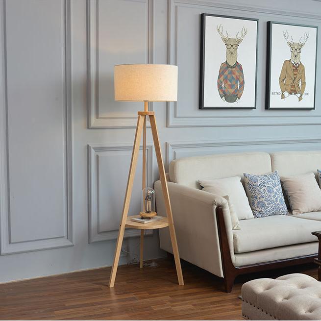 Nordic Wood Tripod Floor Lamp