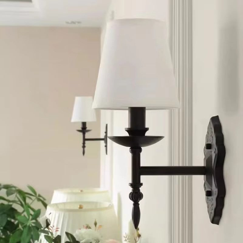 American Black Iron Fabric Wall Sconce
