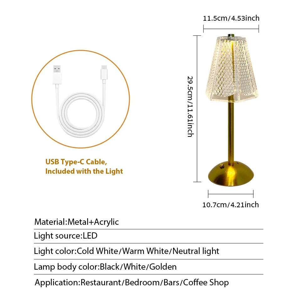 Touch USB Rechargeable LED Table Lamp