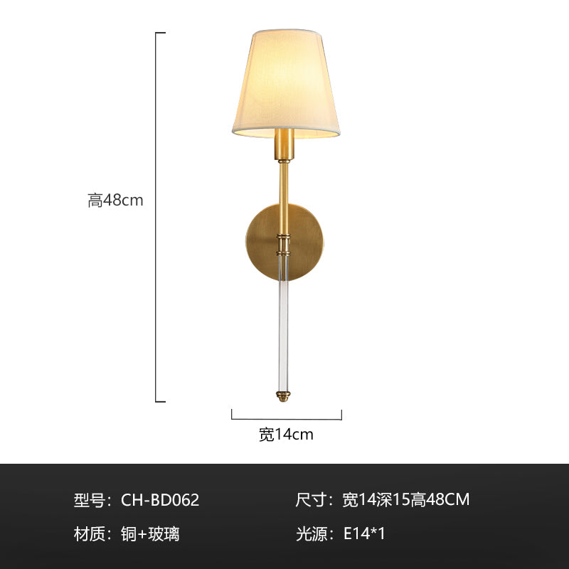 All Copper Bedroom Wall Sconce