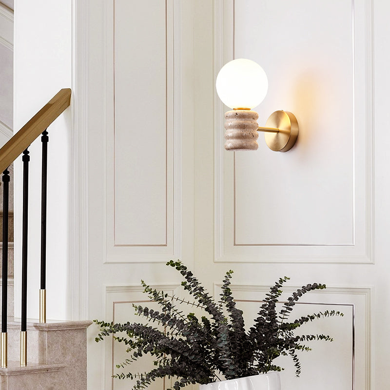 Vintage Travertine Wall Sconce
