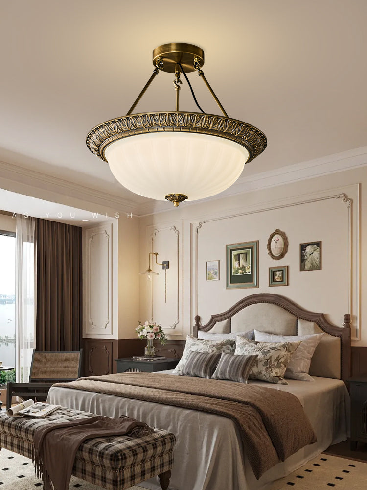 Copper Semi Flush Mount Light