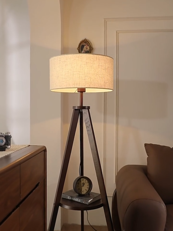 Nordic Wood Tripod Floor Lamp