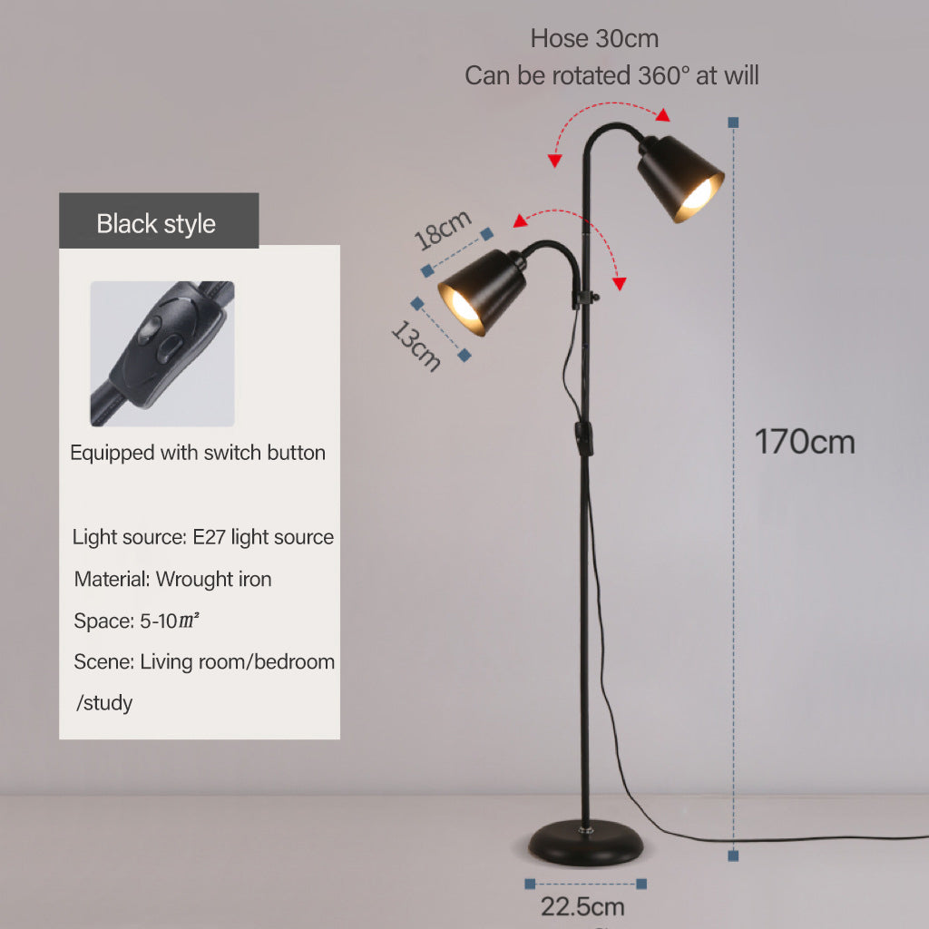 Double Head LED Reading Floor Lamp