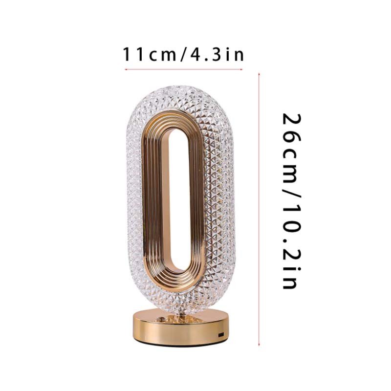 3 Color Touch Rechargeable Crystal Table Lamp